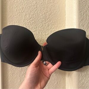 Victoria's Secret Black Strapless Push-Up Bandeau Bra